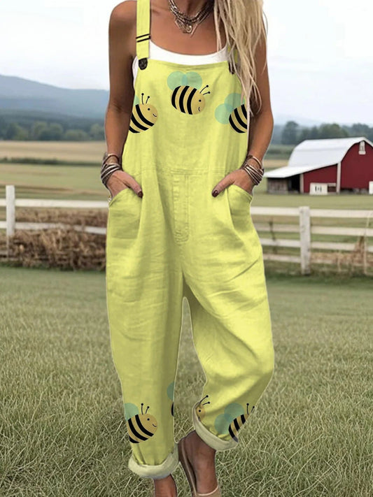 Vintage Floral Jumpsuit Women - enkel stil och komfort hela dagen