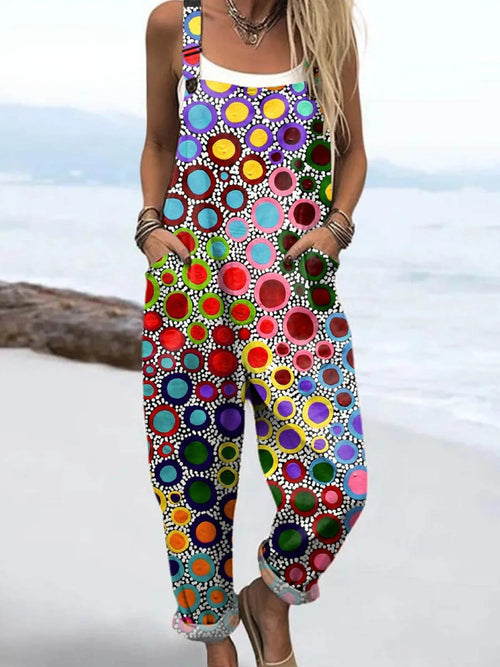 Vintage Floral Jumpsuit Women - enkel stil och komfort hela dagen