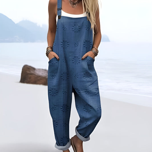 Vintage Floral Jumpsuit Women - enkel stil och komfort hela dagen