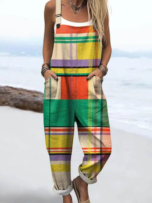 Vintage Floral Jumpsuit Women - enkel stil och komfort hela dagen