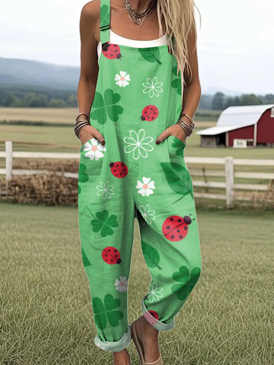 Vintage Floral Jumpsuit Women - enkel stil och komfort hela dagen