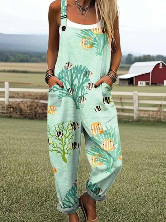 Vintage Floral Jumpsuit Women - enkel stil och komfort hela dagen