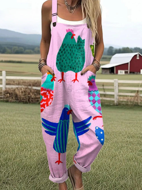 Vintage Floral Jumpsuit Women - enkel stil och komfort hela dagen