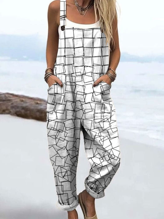 Vintage Floral Jumpsuit Women - enkel stil och komfort hela dagen