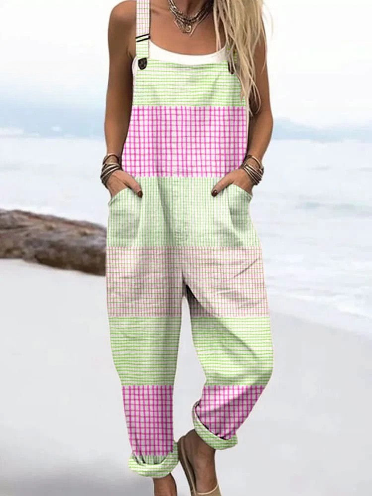 Vintage Floral Jumpsuit Women - enkel stil och komfort hela dagen