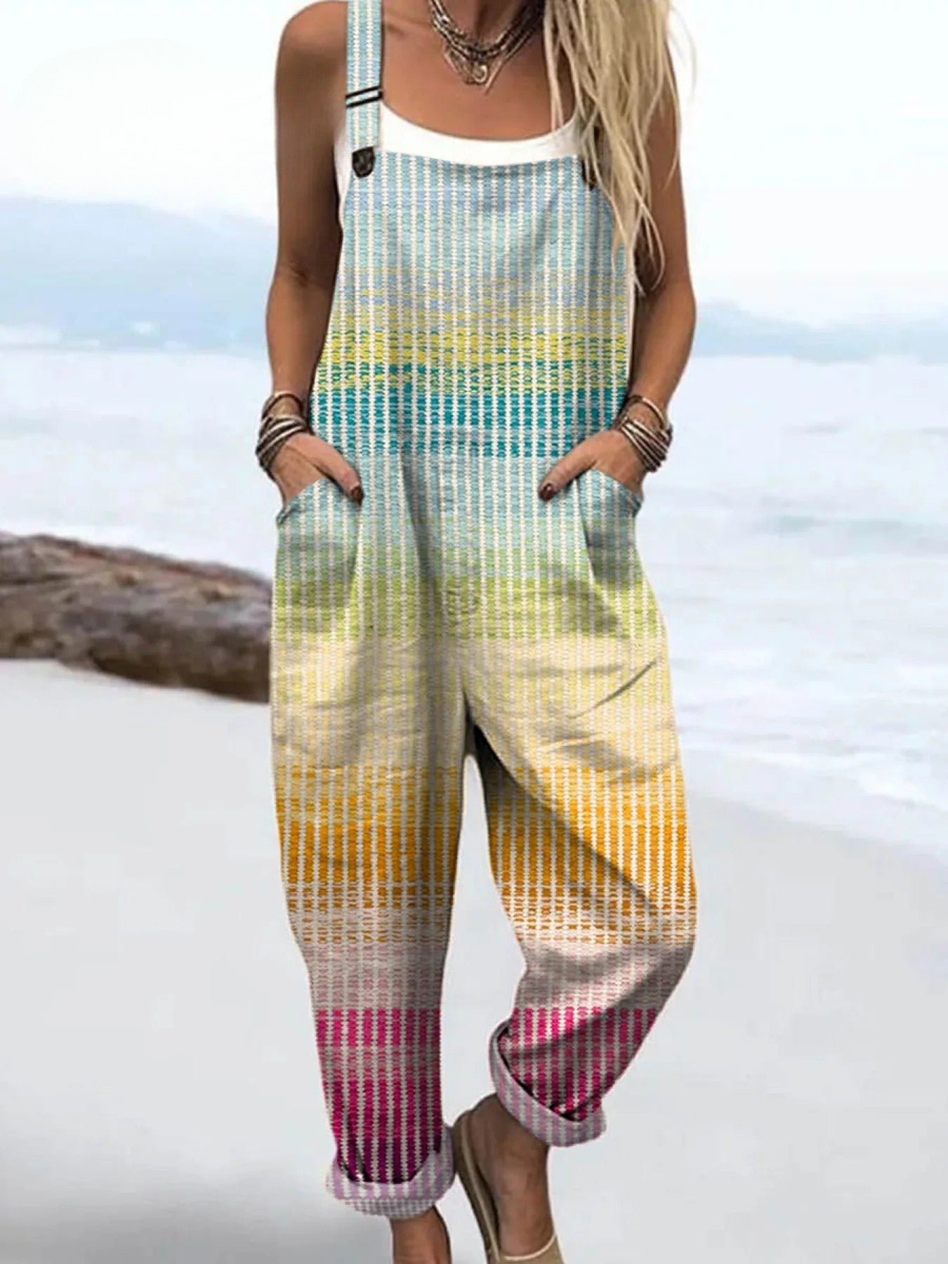 Vintage Floral Jumpsuit Women - enkel stil och komfort hela dagen