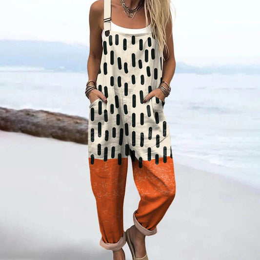 Vintage Floral Jumpsuit Women - enkel stil och komfort hela dagen