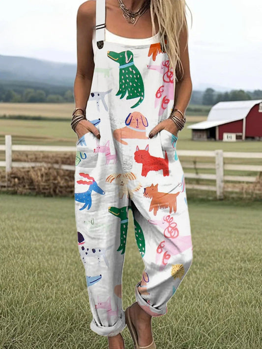 Vintage Floral Jumpsuit Women - enkel stil och komfort hela dagen