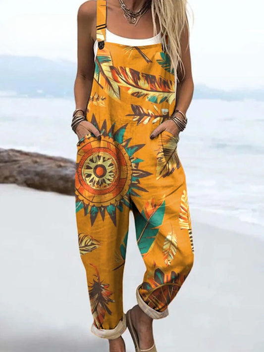 Vintage Floral Jumpsuit Women - enkel stil och komfort hela dagen