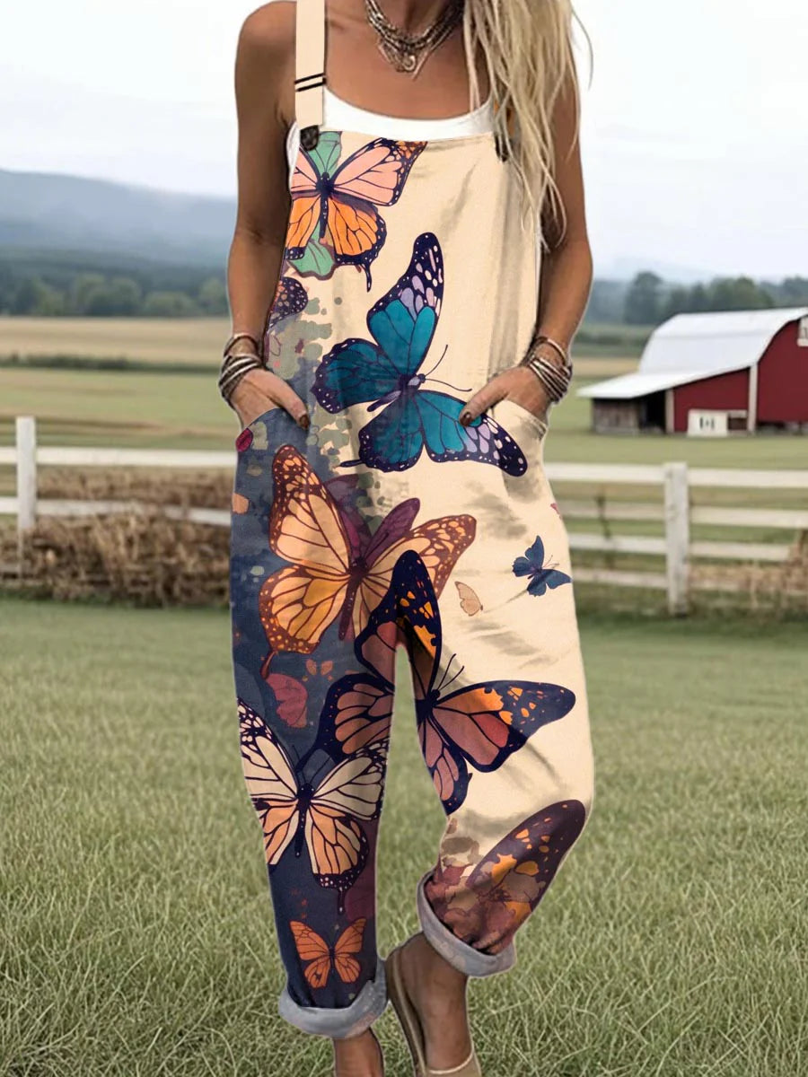 Vintage Floral Jumpsuit Women - enkel stil och komfort hela dagen