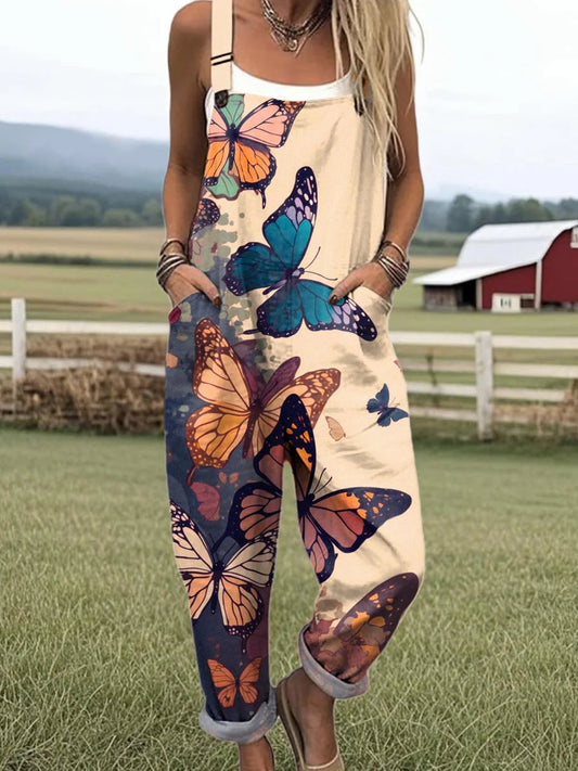 Vintage Floral Jumpsuit Women - enkel stil och komfort hela dagen