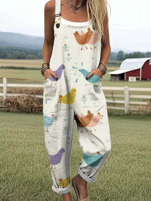 Vintage Floral Jumpsuit Women - enkel stil och komfort hela dagen