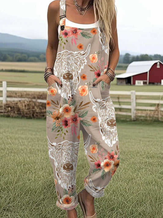 Vintage Floral Jumpsuit Women - enkel stil och komfort hela dagen