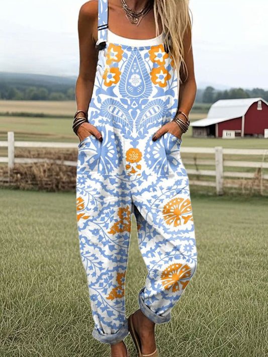 Vintage Floral Jumpsuit Women - enkel stil och komfort hela dagen
