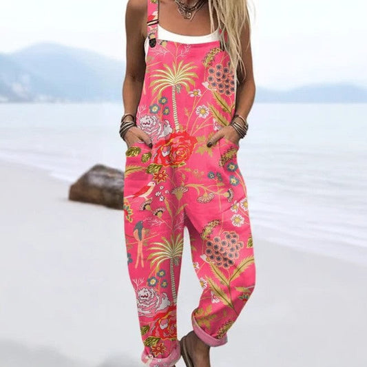 Vintage Floral Jumpsuit Women - enkel stil och komfort hela dagen