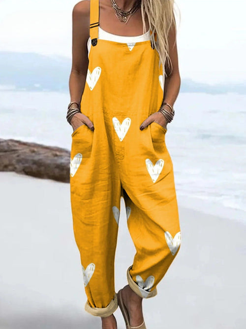 Vintage Floral Jumpsuit Women - enkel stil och komfort hela dagen