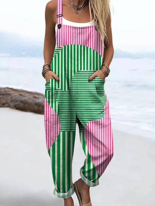 Vintage Floral Jumpsuit Women - enkel stil och komfort hela dagen