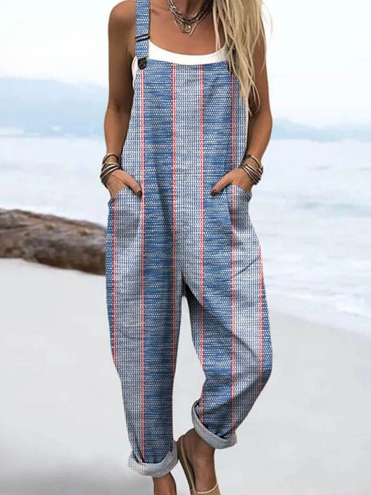 Vintage Floral Jumpsuit Women - enkel stil och komfort hela dagen