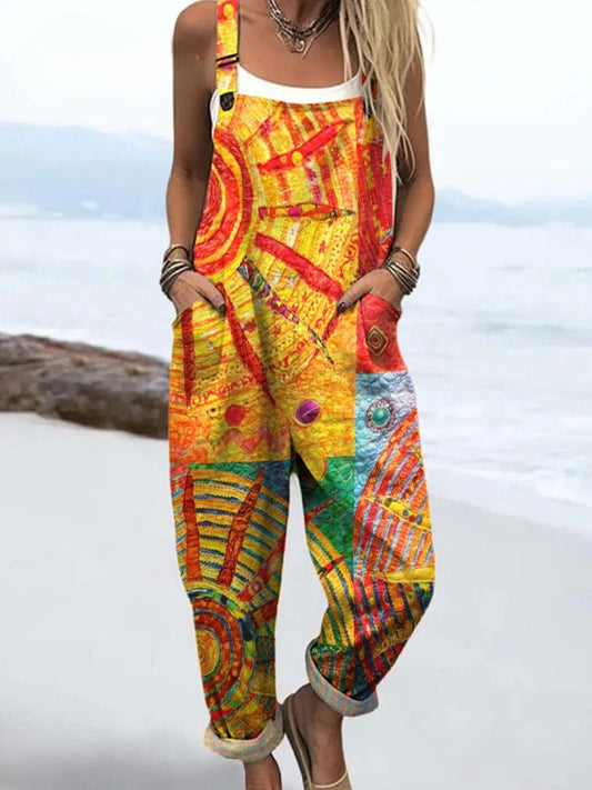 Vintage Floral Jumpsuit Women - enkel stil och komfort hela dagen