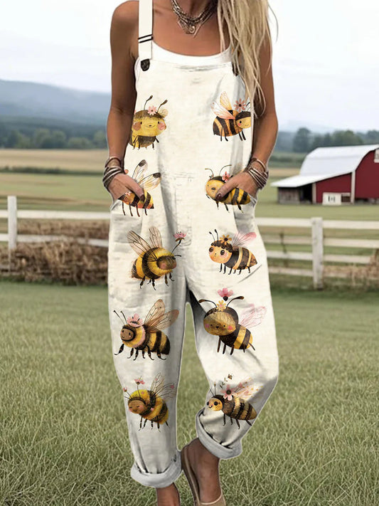 Vintage Floral Jumpsuit Women - enkel stil och komfort hela dagen