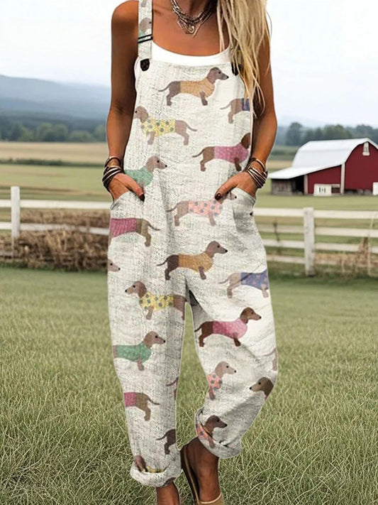 Vintage Floral Jumpsuit Women - enkel stil och komfort hela dagen
