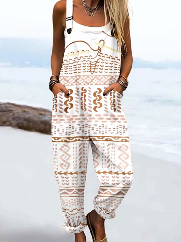 Vintage Floral Jumpsuit Women - enkel stil och komfort hela dagen