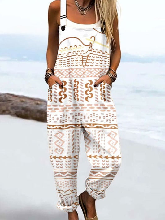 Vintage Floral Jumpsuit Women - enkel stil och komfort hela dagen