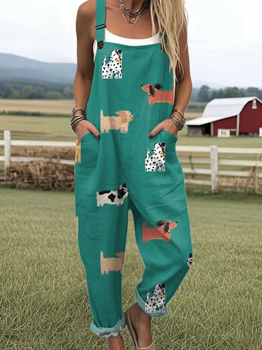 Vintage Jumpsuit - Bekväm Blomsterdesign För Varma Dagar