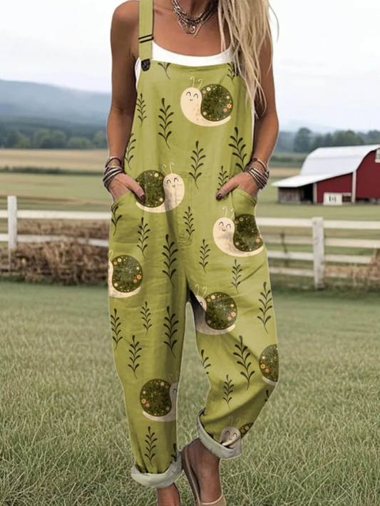 Vintage Jumpsuit - Bekväm, Andningsbar Design med Blommönster