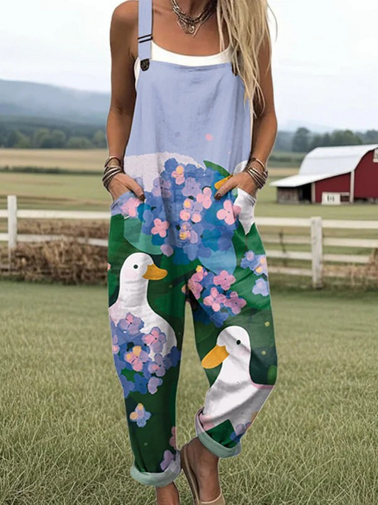 Vintage Jumpsuit - Bekväm, Andningsbar och Stilren För Varma Dagar