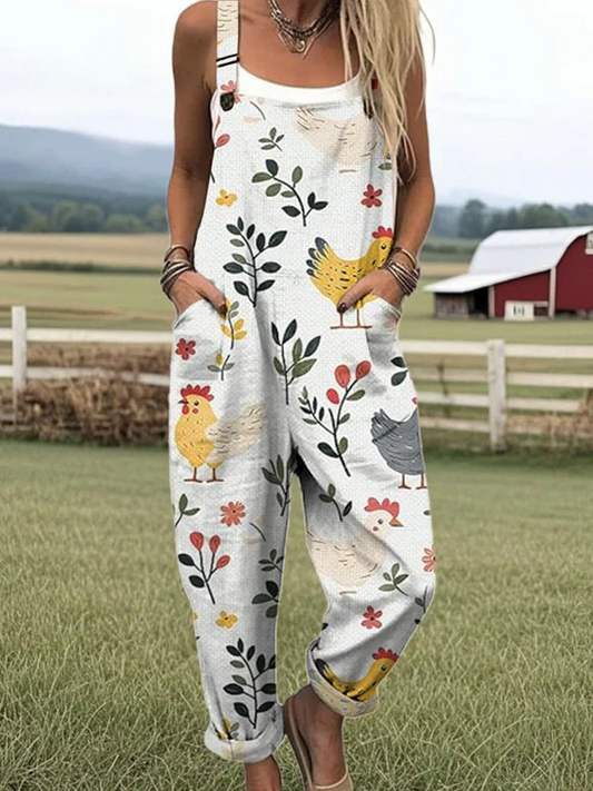 Vintage Jumpsuit - Bekväm och Stilren med Justerbart Midjeband