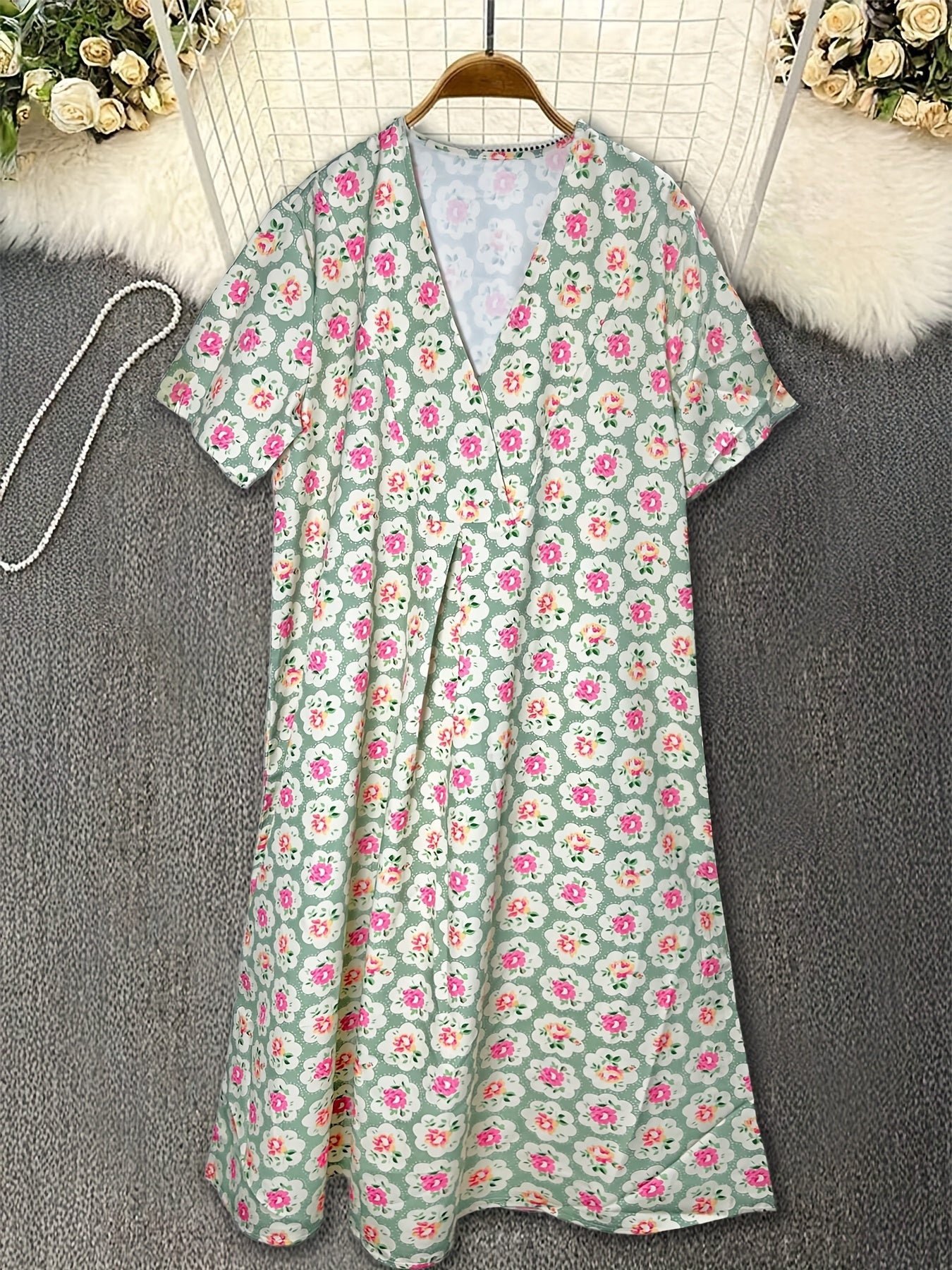 Vintage Sommarklänning Dam - Bekväm Blommönster För Varma Dagar