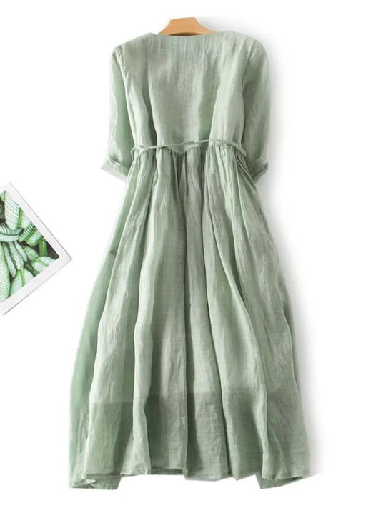 Vintageinspirerad klänning för kvinnor - Bekväm sommarstil och mångsidighet