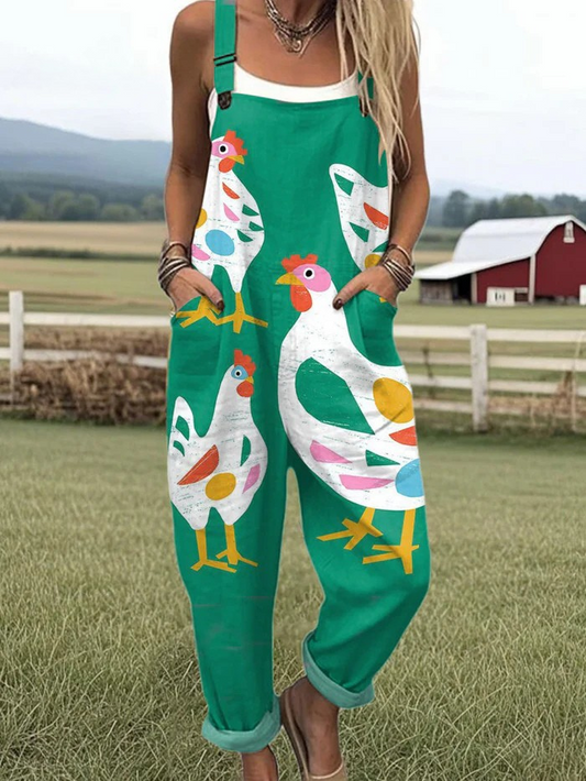 Women's Jumpsuit - Vintage Floral Design för enkel stil och komfort