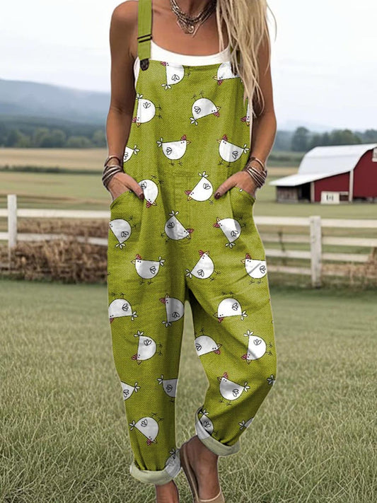Women's Vintage Wide Leg Jumpsuit - enkel stil och komfort